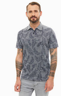 Хлопковая футболка поло с растительным принтом Jack & Jones