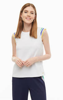 Белый топ расклешенного кроя Tom Tailor Denim