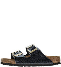 Лаковые шлепанцы с животным принтом Birkenstock