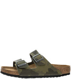 Шлепанцы цвета хаки с камуфляжным принтом Birkenstock