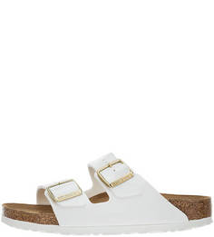 Лаковые шлепанцы белого цвета Birkenstock