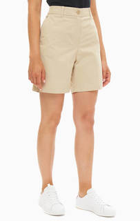 Хлопковые шорты бежевого цвета Lacoste