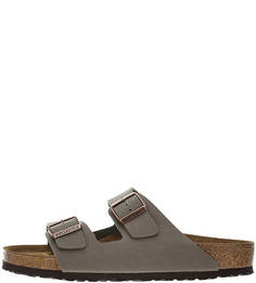 Шлепанцы серого цвета с регулируемыми ремешками Birkenstock