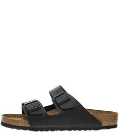 Шлепанцы черного цвета с регулируемыми ремешками Birkenstock