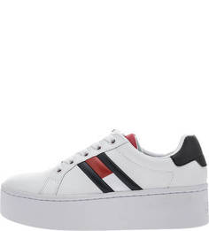 Белые кожаные кеды на платформе Tommy Jeans
