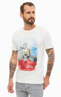 Хлопковая футболка с декоративным принтом Jack & Jones