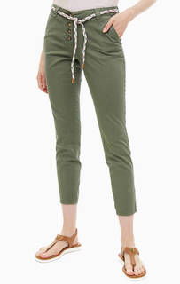 Хлопковые капри цвета хаки Tom Tailor