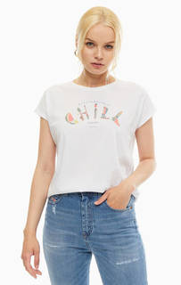 Белая футболка с ярким принтом Mavi