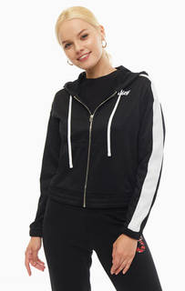 Черная толстовка на молнии с капюшоном Juicy Couture