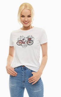 Белая футболка с ярким принтом Mavi