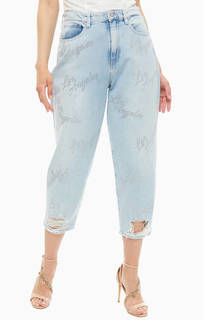 Укороченные джинсы с отделкой стразами Guess