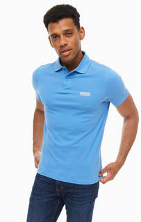 Синяя хлопковая футболка поло Barbour
