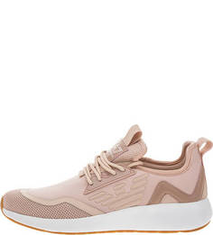 Розовые текстильные кроссовки EA7