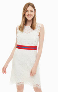 Кружевное платье с контрастным поясом Kocca