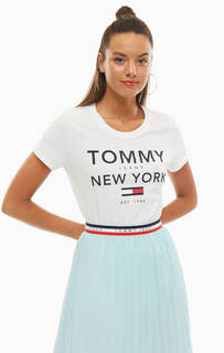 Хлопковая футболка с контрастным принтом Tommy Jeans