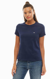 Синяя хлопковая футболка Tommy Jeans