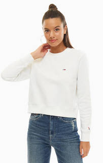 Укороченный свитшот белого цвета Tommy Jeans