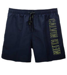 Синие купальные шорты с логотипом бренда Calvin Klein