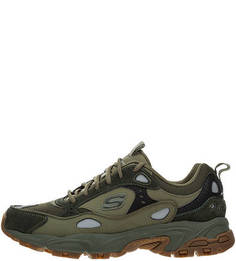 Кроссовки цвета хаки на шнуровке Skechers