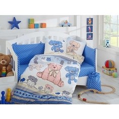 Комплект детского постельного белья Hobby home collection с одеялом поплин TOMBIK, голубое, 100% Хлопок