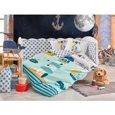 Комплект детского постельного белья Hobby home collection поплин BABY SAILOR, минт, 100% Хлопок