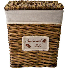 Корзина бельевая Natural House Natural Life прямоугольная, Д390 Ш280 В450, коричневая