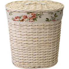 Корзина бельевая Natural House Rose овальная, Д410 Ш290 В450, натуральная