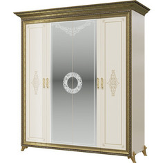 Шкаф 4-х дверный Мэри Версаль СВ-01 без короны № 3 слоновая кость