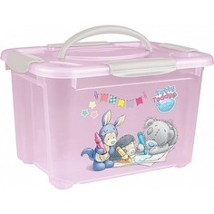 Коробка Бытпласт Универсальная С Ручкой И Аппликацией Me To You 5,5л (Розовый)