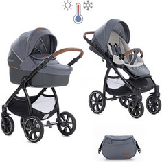 Коляска 2 в 1 Noordi Fjordi Sport Melange Leather Pebble 846 термолюлька с багажной сумкой