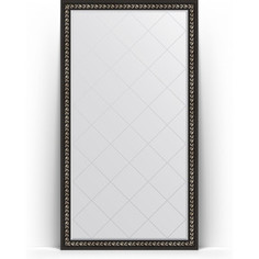 Зеркало напольное с гравировкой поворотное Evoform Exclusive-G Floor 110x199 см, в багетной раме - черный ардеко 81 мм (BY 6348)