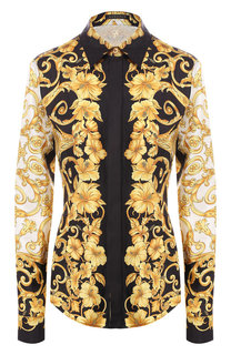 Шелковая блузка с принтом Versace