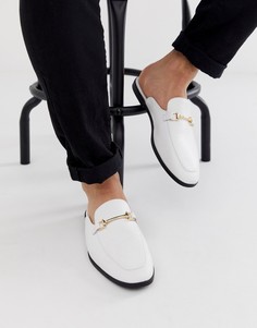 Белые лоферы-мюли из искусственной кожи ASOS DESIGN - Белый