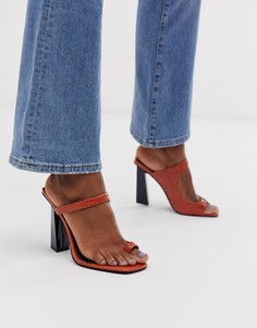 Босоножки на каблуке с петлей для большого пальца ASOS DESIGN Hydrate - Рыжий