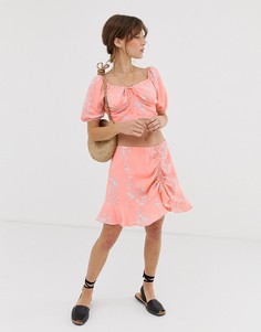 Мини-юбка с цветочным принтом Cleobella Eve - Розовый