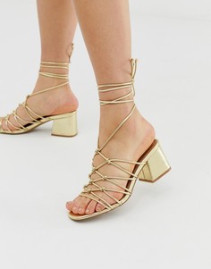 Золотистые босоножки с узлом ASOS DESIGN - Золотой