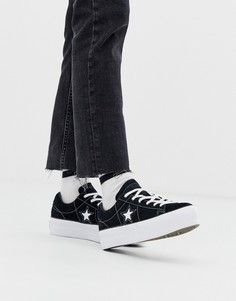 Черные кроссовки на платформе Converse one star - Черный