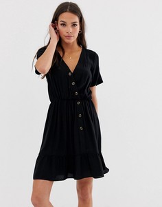 Платье мини с запахом и пуговицами ASOS DESIGN - Черный