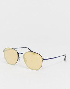 Солнцезащитные очки в шестиугольной оправе с оранжевыми стеклами Ray-Ban - Оранжевый