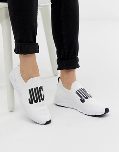 Белые трикотажные кроссовки с отделкой пайетками Juicy Couture - Белый