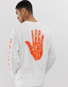 Свободный лонгслив с принтом ASOS DESIGN - Белый