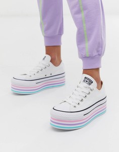 Белые кроссовки на платформе Converse chuck taylor all star - Белый