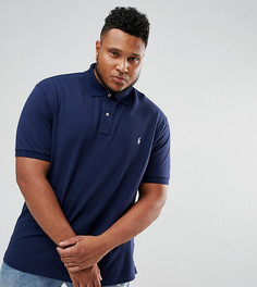 Поло из пике темно-синего цвета с логотипом Polo Ralph Lauren Big & Tall - Темно-синий
