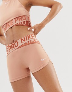 Шорты цвета розового золота Nike Pro Training - Розовый