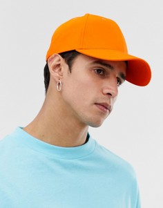 Неоново-оранжевая бейсболка ASOS DESIGN - Оранжевый