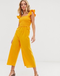 Комбинезон со сборками и оборками на рукавах ASOS DESIGN - Оранжевый