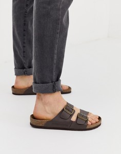 Коричневые сандалии с пряжками на ремешках Jack & Jones - Коричневый