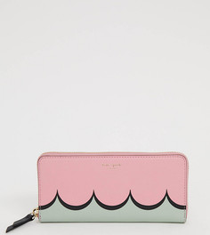 Розовый узкий бумажник Kate Spade Continental - Розовый