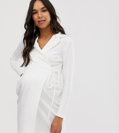 Платье мини в стиле смокинга ASOS DESIGN Maternity - Черный