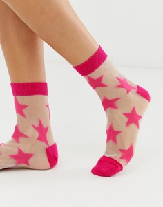 Прозрачные носки со звездами ASOS DESIGN - Розовый